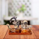 Crystal Glass OM with Shiving Showpiece for Home Decor, Car Dashboard and Gifting Purpose with Sticky Tape(3" x 1.5" Inch, Orange) - Image 2