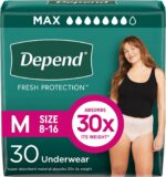 Depend Fresh Protection Adult Diapers, Incontinence & Postpartum Bladder Leak Underwear for Women, Disposable, Maximum, Medium, Blush, 30 Count, Packaging May Vary - Image 2