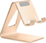 Desk Cell Phone Stand Phone Holder, Aluminum Phone Cradle Dock for iPhone17 16 15 14 13 12 pro Mini 11 X Xs max 8 7 6 6s Plus SE Samsung All Smart Phones, Rose Gold - Image 2