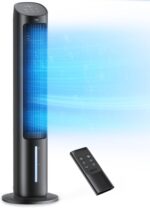 Dreo Portable Air Conditioners Fan, 40” Standing Fans that Blow Cold Air, Portable AC，80° Oscillating Evaporative Air Cooler，Removable Water Tank, Ice Packs, Remote Control, 4 Speeds, 7H Timer, Black - Image 2