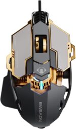 EWEADN G5 Wired Gaming Mouse, Ergonomic RGB Computer Mouse, 12800 Adjustable DPI, 9 Programmable Macro Buttons with Rapid Fire Key Compatible for PC/Laptop/Windows-Grey - Image 2