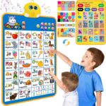 Electronic Alphabet Wall Chart, Talking ABC, 123s, Music Poster, Kids Learning Toys for Toddlers 1-3, Interactive Educational Toddler Toy, Birthday Gifts for Age 1 2 3 4 5 Year Old Boys Girls - Blue - Image 2