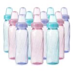 Evenflo Feeding Classic Tinted Plastic Standard Neck Bottles for Baby, Infant and Newborn, Pink/Lavender/Teal, 8 Ounce (Pack of 12) - Image 2