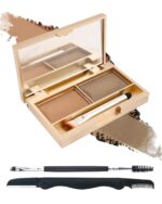 Eyebrow Powder Kit-2 Color Tinted Eye Brow Powder Palette,Waterproof Longlasting Light Brown/Coffee Blonde Brow Filler,Professional Brow Contour Makeup for Women with Mirror Brow Brush & Razor-Set02 - Image 2