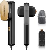 FEPPO Travel Steamer for Clothes, 110-240V Dual Voltage Portable Steamer & Iron 2 in 1, Fast Heat Up, 1100W Powerful Garment Steamer, Large Ceramic Heat Panel for Home & Global & Europe Traveling - Image 2