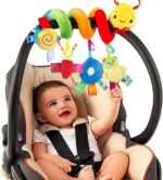 FPVERA Spiral Car Seat & Stroller Activity Toy - Baby Sensory Toys Soft Hanging Toys for Babies 0-12 Months Boys Girls Carseat Crib Stroller, with Ringing Bell, Music - Image 2