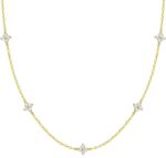 FUNEIA Dainty Silver Gold Necklaces for Women Trendy Non Tarnish 14K Gold Plated Cubic Zirconia Necklace Layered Cute Butterfly Heart Station Choker Necklace Stack for Wedding Prom Brides Jewelry - Image 2