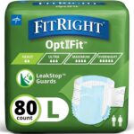 FitRight Adult Diapers, Extra+ Heavy Absorbency, L (Waist Size 44in-56in), 80 Count, OptiFit Incontinence Briefs for Men and Women, Disposable, Moisture-Wicking, Leak Protection. - Image 2