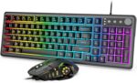 Gaming Keyboard and Mouse Combo - RGB Backlit 14 Lighting Effects, USB Wired Computer Keyboard, 26-Key Anti-Ghosting, Volume Wheel, Quiet Typing, Adjustable DPI Mouse for Gaming & Work, Trueque - Image 2