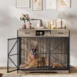 Garvee 44 in Large Dong Crate Furniture, Multi-Functional Dog Cage Table with 2 Drawers and an Open Compartment, Heavy Duty Decorative Pet House for Indoor Use - Image 2