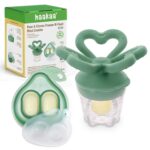 Haakaa Clover Baby Fruit Feeder Teether & Mini Freezer Nibble Tray – BPA-Free Silicone Breastmilk Popsicle Mold for Baby Teething Relief & Self-Feeding, 4M+ (Pea Green) - Image 2