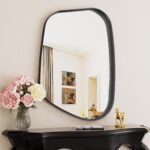 Irregular Wall Mirror 22"x30" Bathroom Mirrors Asymmetrical Artistic Decorative for Living Room Bedroom Bathroom Hallway Entryway,Trapezoid,Black - Image 2