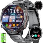 LIGE Smart Watches for Men with 900mAh Battery(60+Standby),1.73" AMOLED with Bluetooth Call,110+ Sports Mode Tactical Fitness Tracker/Heart Rate Sleep Health Monitor/Android iOS Military Smart Watch - Image 2