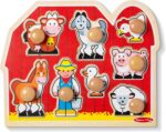 Melissa & Doug Farm Animals Jumbo Knob Puzzle, Wooden Peg Puzzle for Toddlers, Educational Toy for Shape Recognition and Fine Motor Skills, Ages 1+ - Image 2