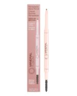 Mineral Fusion Retractable Brow Pencil (Medium Brown) - TZR 2025 Beauty Heroes Award Winner - Shape & Define Eyebrow with Blending Spoolie Brush - Velvety Smooth, Long-Lasting Color - Vegan Formula - Image 2