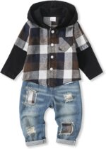 NZRVAWS Toddler Baby Boy Clothes Infant Outfit Boys Hoodie Sweatsuit Ripped Jean Fall Winter Little Boy Clothing 6M-7T - Image 2