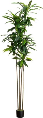 Nearly Natural 8ft. Artificial Dracaena Tree with Real Touch Leaves - Image 2