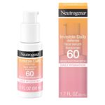 Neutrogena Invisible Daily Defense Broad Spectrum SPF 60, Antioxidants for Skin Glow, Hydrating Face Sunscreen Serum, Water Resistant (80 minutes), Oil-Free, Fragrance Free, Non Comedogenic, 1.7 Fl Oz - Image 2