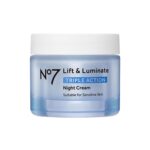 No7 Lift & Luminate Triple Action Night Cream - Anti-Wrinkle, Collagen Peptide Moisturizer with Skin Firming Hyaluronic Acid & Hibiscus - Helps Even Skin Tone for a Radiant Complexion (1.7 Fl Oz) - Image 2