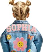 Personalized Kids Denim Jacket with Names, Custom 1-14 Years Old Girls Boys Spring&Fall Outerwear Jackets - Image 2