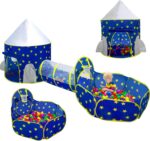 PigPigPen 3pc Kids Play Tent for Boys with Ball Pit, Crawl Tunnel, Princess Tents for Toddlers, Baby Space World Playhouse Toys, Boys Indoor& Outdoor Play House, Perfect Kid’s Gifts - Image 2