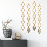 Qunclay Teardrop Mirror Wall Art Decorative Mirror Wall Decor Long Narrow Hanging Art for Apartment Living Room Bathroom Bedroom Entryway(Gold,4 Pcs) - Image 2