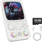 R36TMAX Retro Handheld Game Console, 4.0 Inch IPS HD Screen Retro Gaming Console, Handheld Game Console with 18000+ Classic Games, Supports WiFi Networked Fighting and OTG, Built-in 64G-Pearl White - Image 2