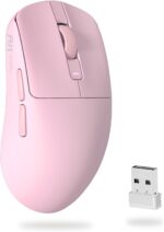 RK ROYAL KLUDGE RK M30 Wireless Gaming Mouse, 24000 DPI, 43g Ultra-Lightweight, PAW3311 Sensor, 2.4G/Bluetooth/USB-C Rechargeable Wireless Mouse with 5 Programmable Buttons for PC/Mac, Pink - Image 2
