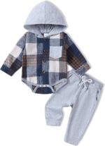Renotemy Newborn Baby Boy Clothes Infant Boy Outfits Baby Hoodie Romper Fall Winter 0 3 6 9 12 18 Months Baby Clothes for Boy - Image 2