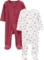 Simple Joys by Carter's baby-boys 2-pack 2-way Zip Textured Sleep and Play - Image 2