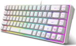 Snpurdiri 60% Percent Gaming Keyboard, Compact RGB Backlit Ergonomic Small Mini Keyboard for Windows, PC, Laptop, Gaming (68 Keys, White) - Image 2