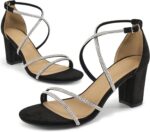 Strappy Heels for Women Wedding: Comfortable Party Heeled for Womens Sandals - Ladies Buckle Shoes Dressy Prom - Image 2