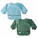 Tiny Twinkle Long Sleeve Bib for Babies & Toddlers | 2-Pack Waterproof Smock Bib for Eating | Machine Washable & Mess-Proof Feeding Essentials | Newborn Shower Gift (Slate Olive,6–24M) - Image 2