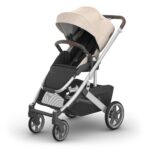 UPPAbaby Cruz V3 Stroller - from Birth + Car Seat Compatible - Full-Size, Reversible Seat - Infant Insert, Bug and Rain Shields Included - Declan (Oat Mélange/Silver Frame/Chestnut Leather) - Image 2