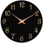 Wall Clock 12 Inch, Modern Wall Clocks Battery Operated, Silent Non Ticking Clock Decorative for Living Room, Office, Bedroom, Home, School (Black Gold) - Image 2