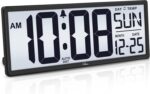 WallarGe Backlight Digital Wall Clock Battery Operated - with Temperature and Date 14.5'' Large Digital Wall Clock, Easy to Read and Set, Auto DST - Image 2