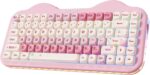 YUNZII C75 Wireless Mechanical Keyboard,75% Layout, Hot-Swappable NKRO,BT5.0/2.4G/USB-C Mode,Dye-Sub PBT MOA Keycaps,RGB Gasket Mount,Cute Cake Design for Mac/Win/Gaming (Pink, Candy Switch) - Image 2