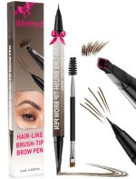 iMethod Eyebrow Pen - Eyebrow Pencil,2-in-1 Eyeliner Dual-Ended Brush-Tip Microblading 4d Eyebrow Pencils for women,Long Lasting Waterproof Hair-Like Brow Pencil,with Eyebrow Brush,DarkBrown - Image 2